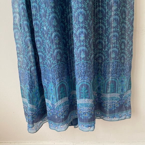 KAY UNGER Silk dress maxi blue halter size 4 - Picture 3 of 13